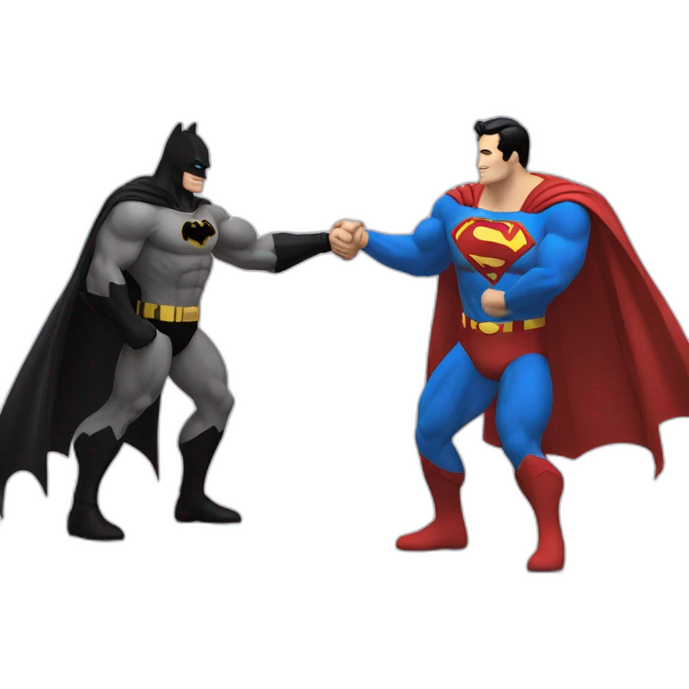 Superman and Batman shake hands emoji