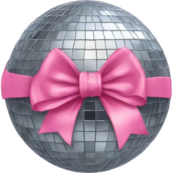 Disco ball with a pink bow emoji