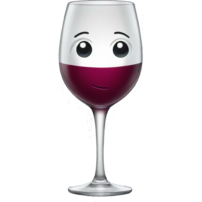 Wine glass with a face  emoji