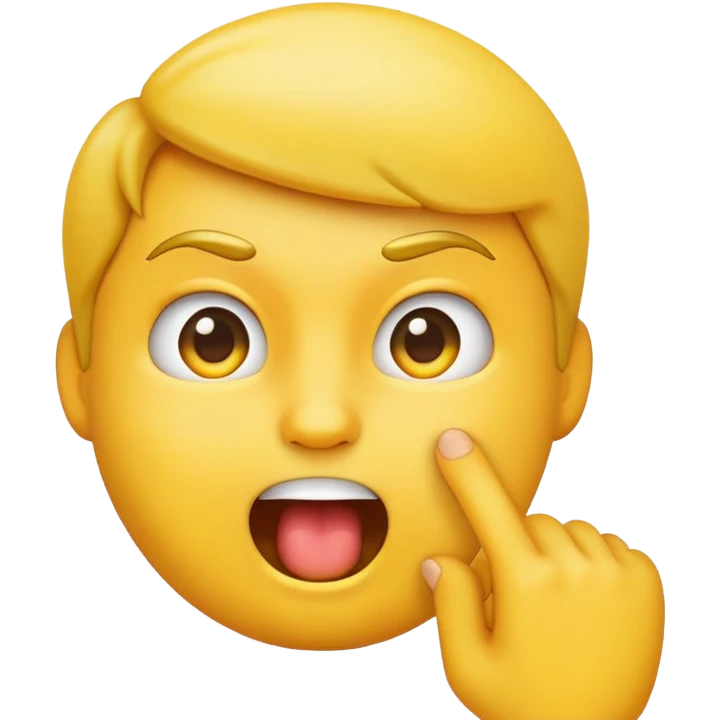 Emoji bitting his finger with a sassy face emoji
