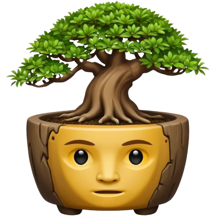 Caveman faceless bonsai pot  emoji