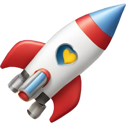 a heart shape rocket  emoji