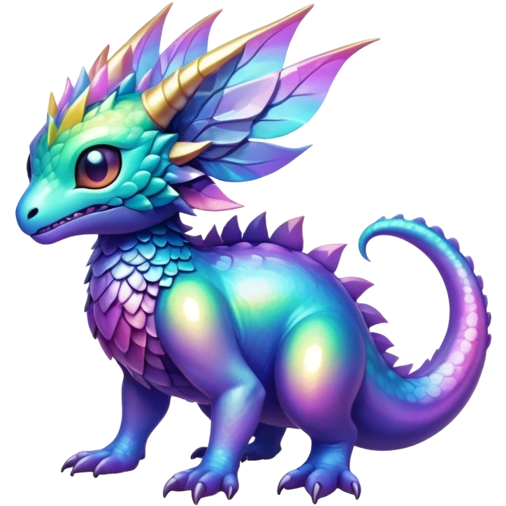 Epic complex iridescent gradients aesthetic-Fakémon-creature-scenery emoji