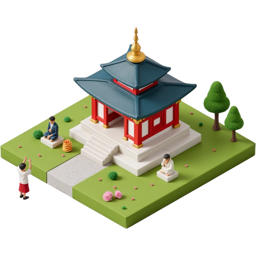 people praying in a Buddhist temple emoji