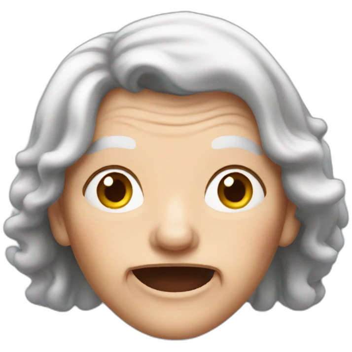 Crazy old lady with long red hair  emoji