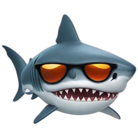 Shark with sunglasses on his eyes emoji