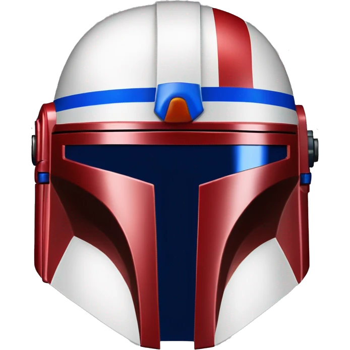 Red white and blue mandalorian helmet emoji