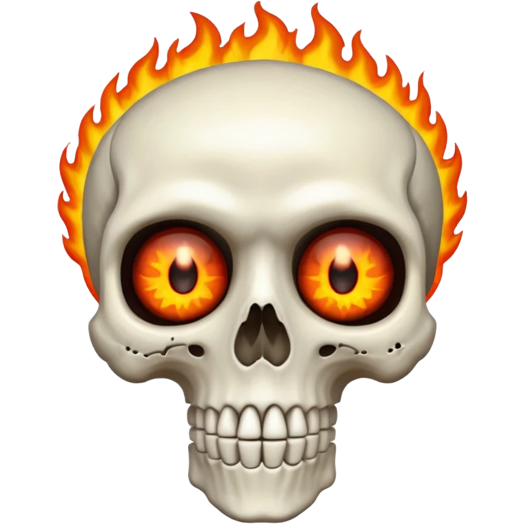 Scheletro con gli occhi dal fuoco emoji
