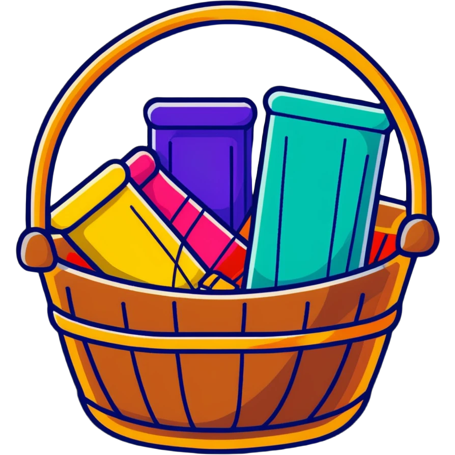 colorful embroidery threads in a basket emoji