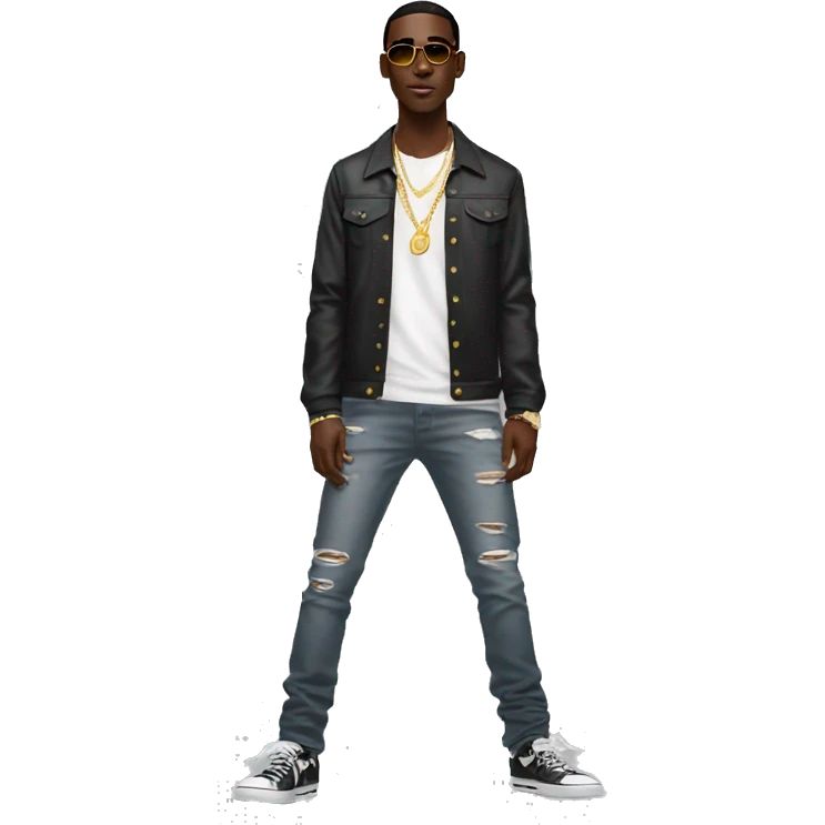 Young Dolph, full body, with angel wings emoji
