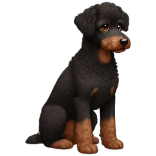 Australian kelpie solid brown and Black poodle emoji