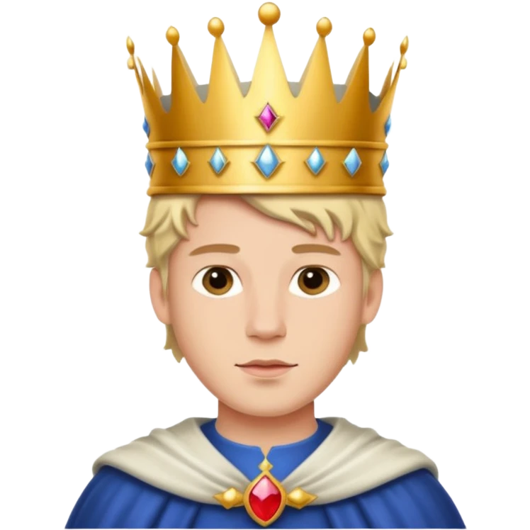 young white king with crown emoji