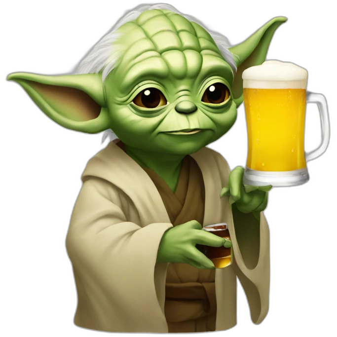 yoda drinking beer emoji