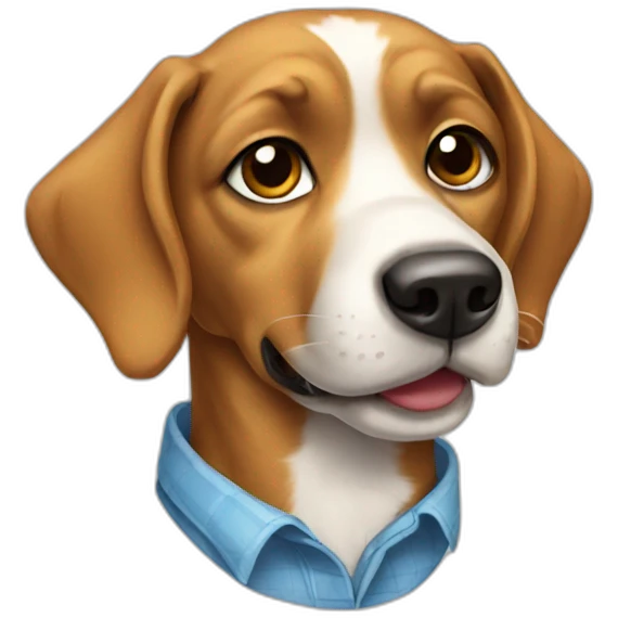 A dog wearing a shirt emoji
