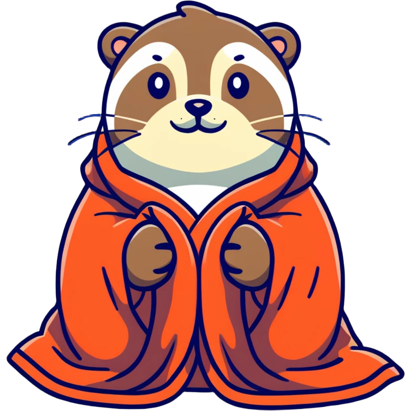otter cozy in blanket emoji