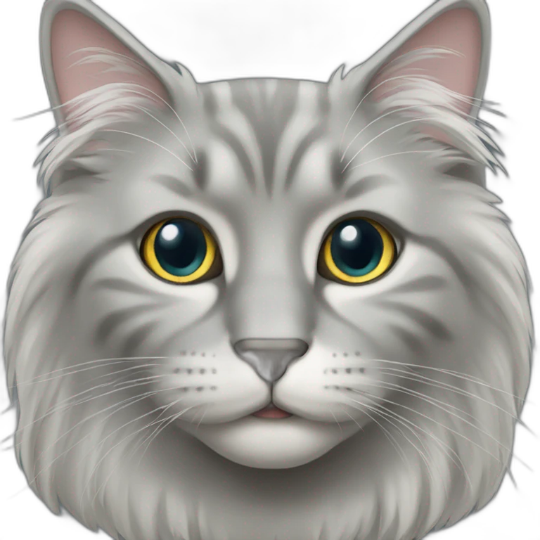 Grey long-haired cat emoji