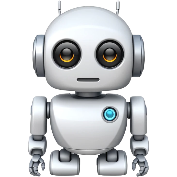 robot old cartoon simple kid toy white innocent funny gudget chatGPT round adorable emoji