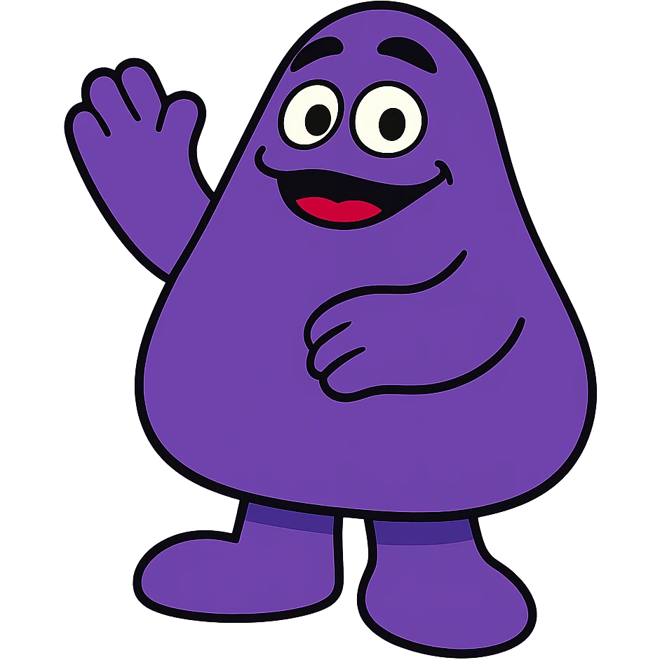 grimace vibrant toon style emoji