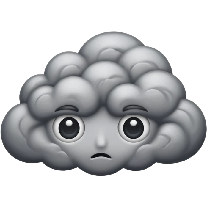 angry Thunderstorm Cloud, eyes, gray emoji