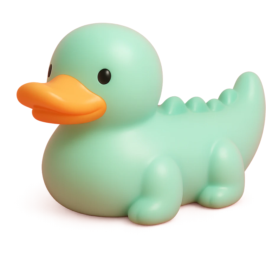 duck shaped like a crocodile emoji