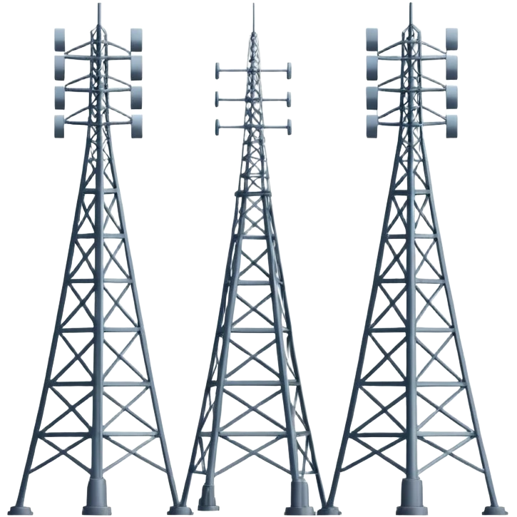 3 TORRES DE ANTENA DE ESTAÇÃO RÁDIO BASE emoji