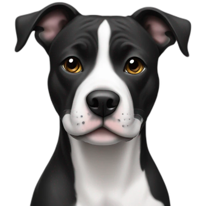 Staffy black and white emoji
