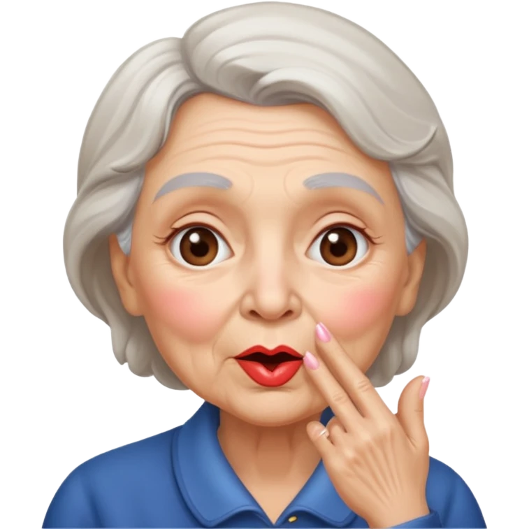 old woman blowing a kiss emoji