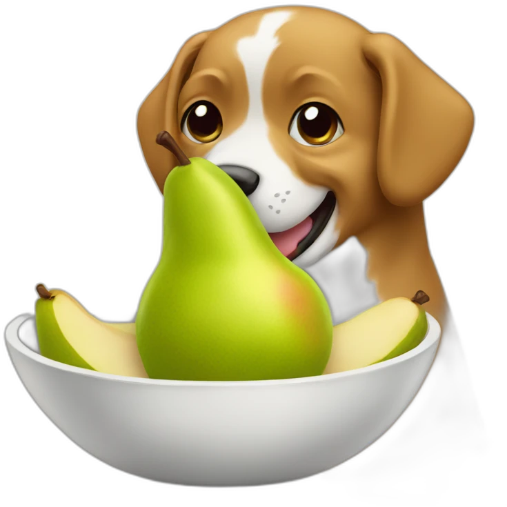 Dog eating pear emoji