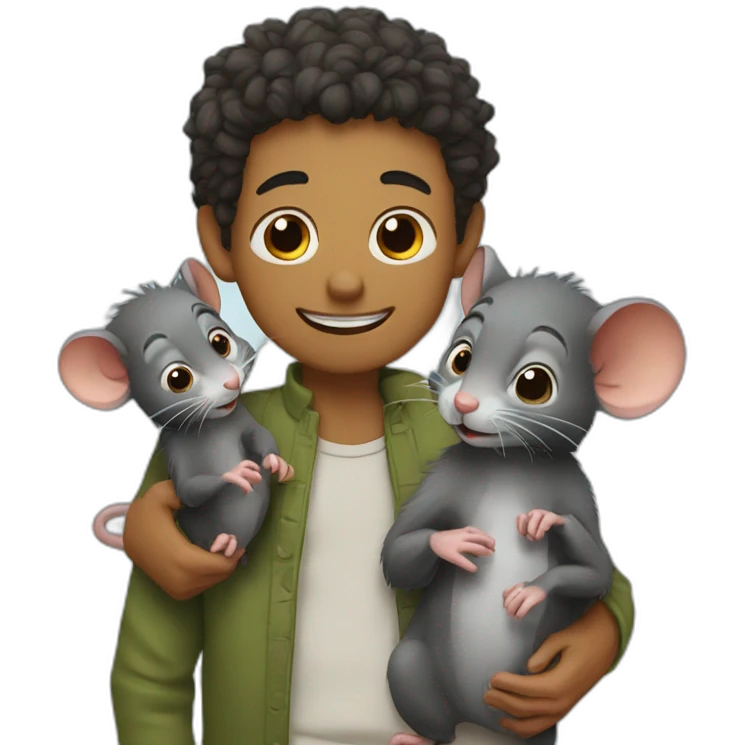 Two rats with a son emoji