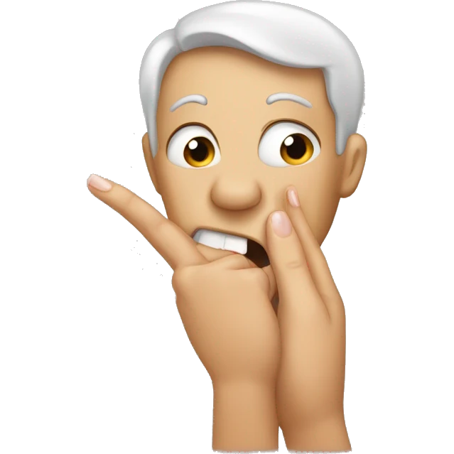 biting fingernail while being shy  emoji
