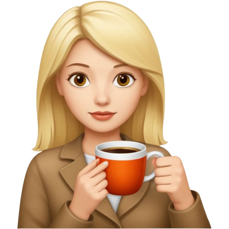 Blonde with hot coffee emoji
