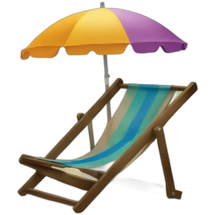 beach chair with umbrella sunset beer emoji