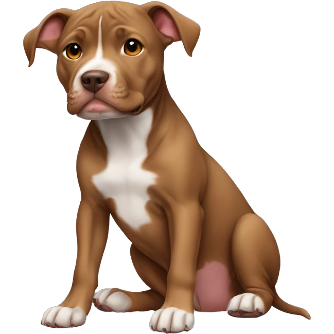 Brown Pitbull puppy laying  emoji