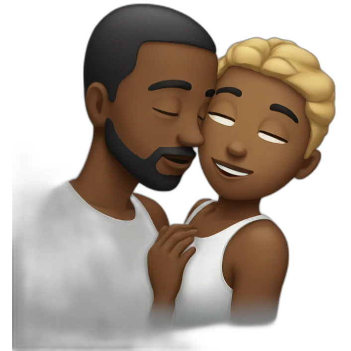 Black men kissing emoji