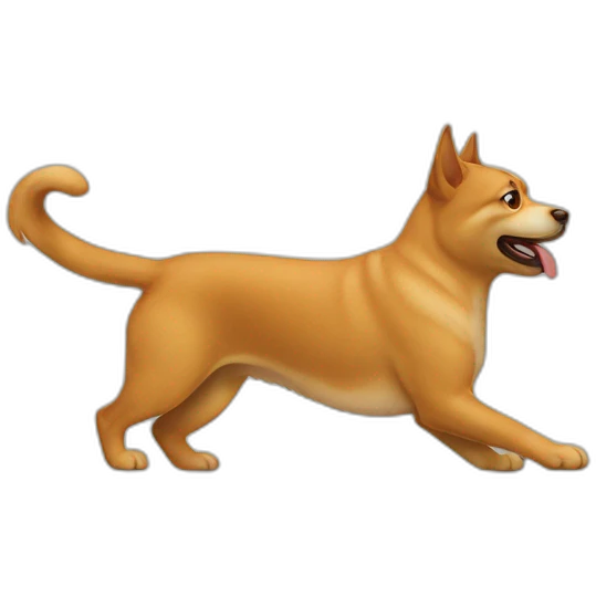 Un chat sur un chien emoji