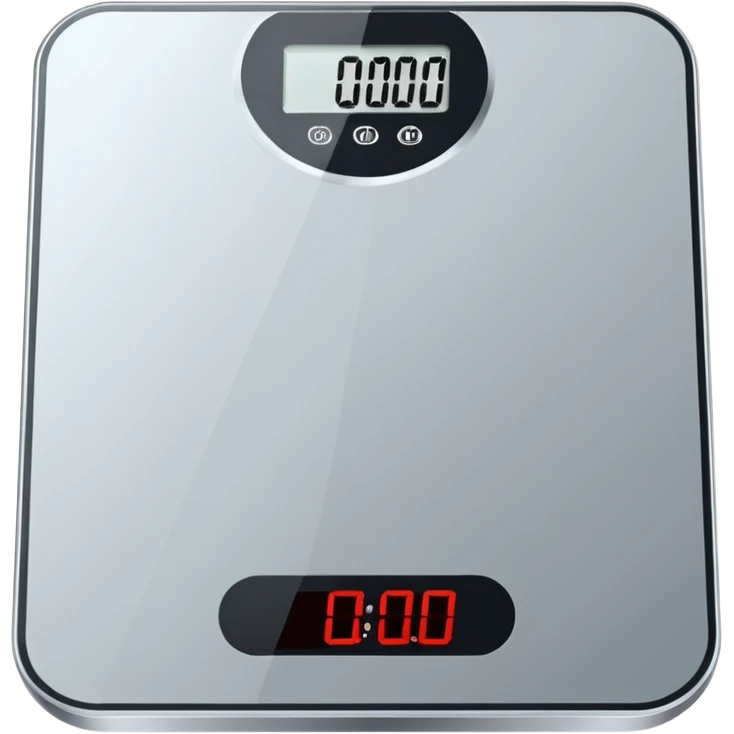 Digital weight scale with 0:00 on it emoji