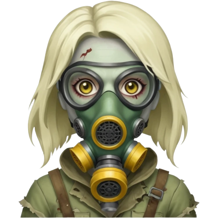 Zombie in gas masks woman emoji