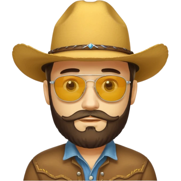 A bearded yellow face with sunglasses and a cowboy hat emoji