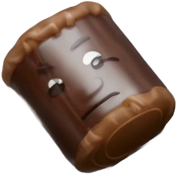 Tootsie roll in a clear plastic drawer emoji