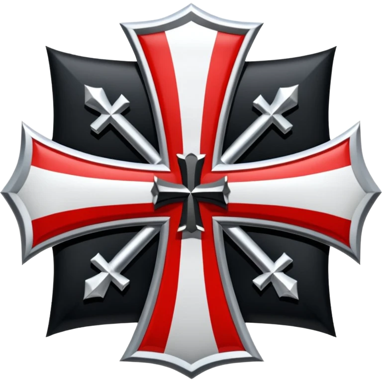 Erstelle ein dt. kaiserreichs Wehr-Schild mit dem dt. Eisernen Kreuz mit  Eichenlaubund  & Diamanten, den dt. kaiserlichen Farben in schwarz rot weiß, das Deutsche Eiserne Kreuz im oberen rechten Viertel des Wehrschildes. emoji