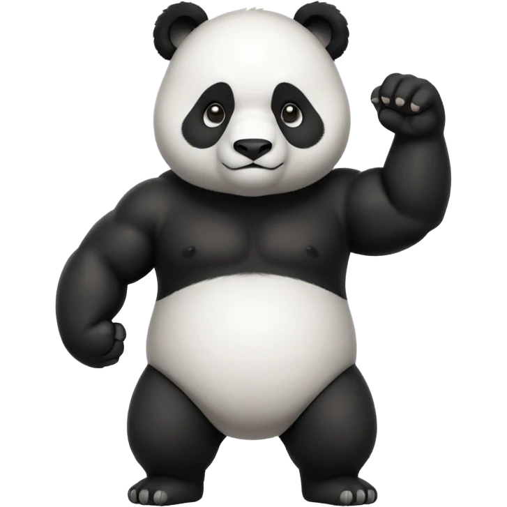 I want something like floppy bird but panda with muscles, but the face is facing right direction emoji
