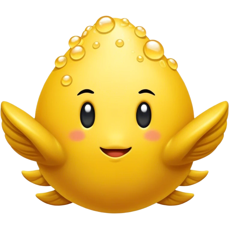 Un cavalluccio marino giallo con le bollicine che gli esco dalla bocca emoji