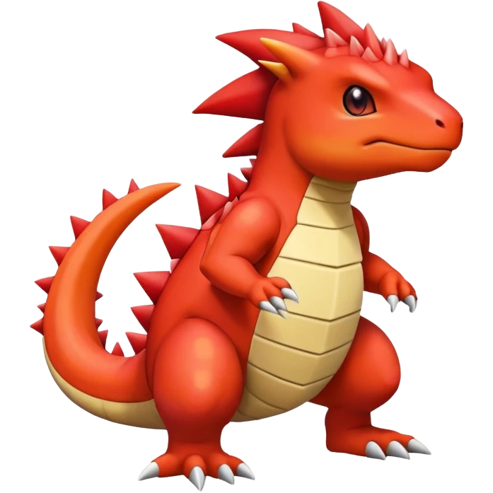 Cute Charmeleon-Guilmon-Tyrunt-hybrid (full body) emoji