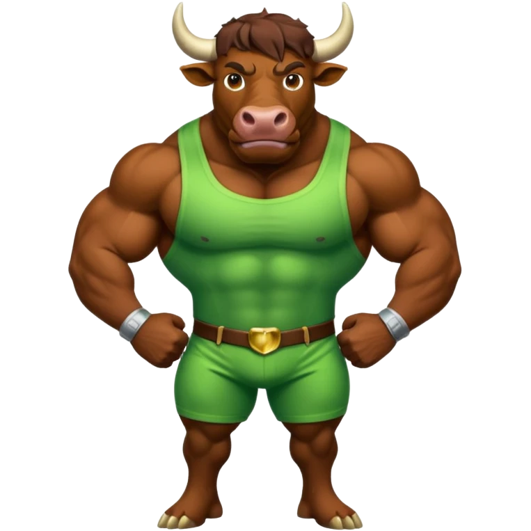 Green bull with clothes emoji