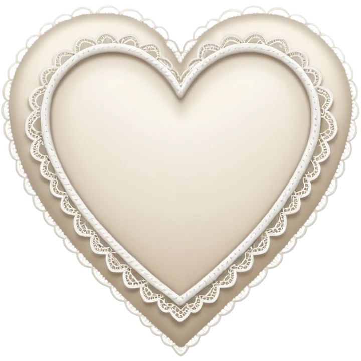 white heart with lace border emoji
