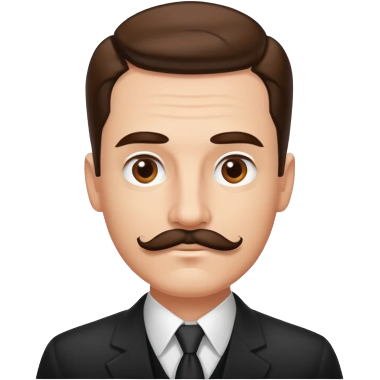 Brown mustache and slicked back hair man  emoji