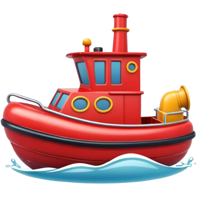 cute red tugboat emoji