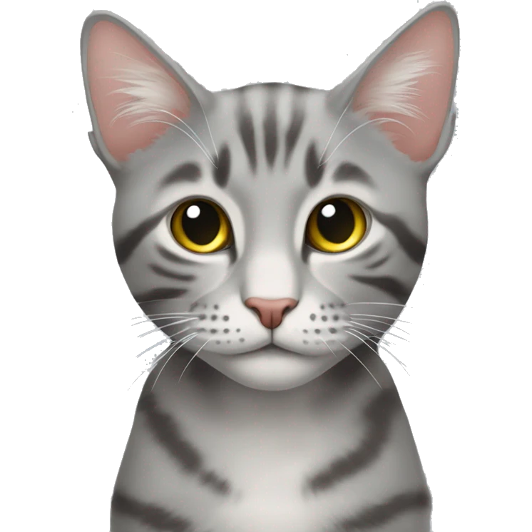 Серый котик с сердечком  emoji