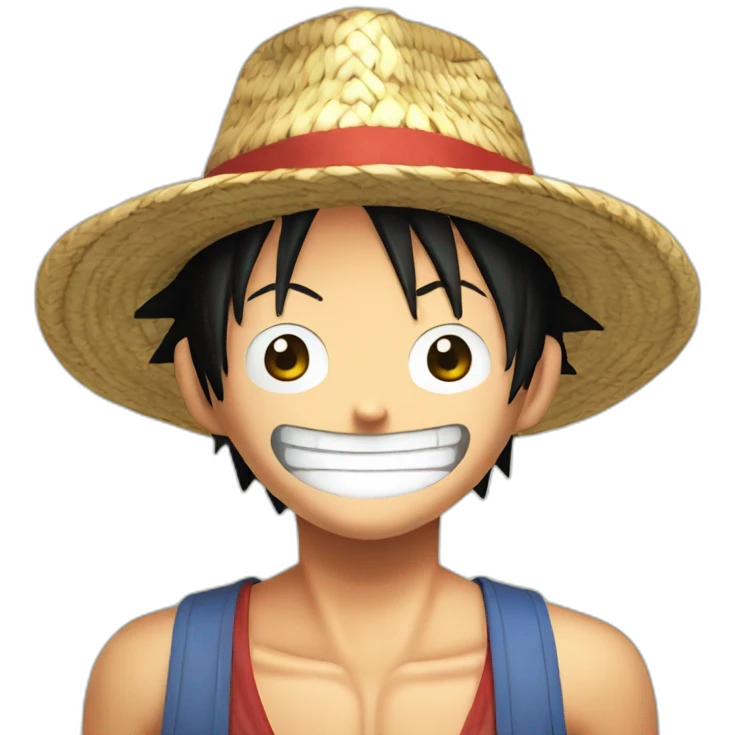 Luffy from one piece with his straw hat emoji