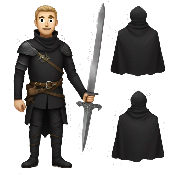 guy with black medieval clothes and daggers rose emoji